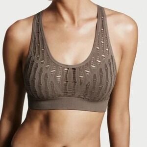 Victoria's Secret‎ Sports Bra Size Small Brown Seamless Strappy Back Gym Workout